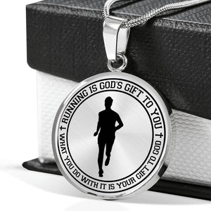 Running Is God's Gift To You - Running Custom Engraving Necklace